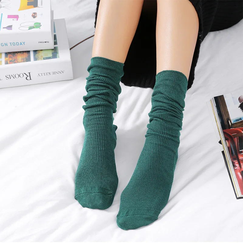 

Harajuku Retro Women Lady Cotton Loose Socks Winter In Tube Korean Purple Blue Yellow Pink Designer Christmas Cute