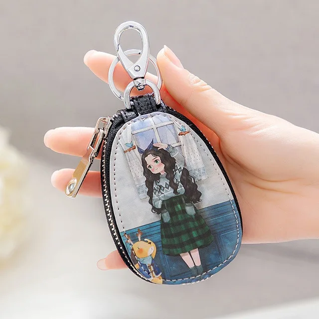 General car key case cartoon pattern protection cover men and women key case Porta Chaves Purse Porta Chave Funda Llave lu qun nv hai
