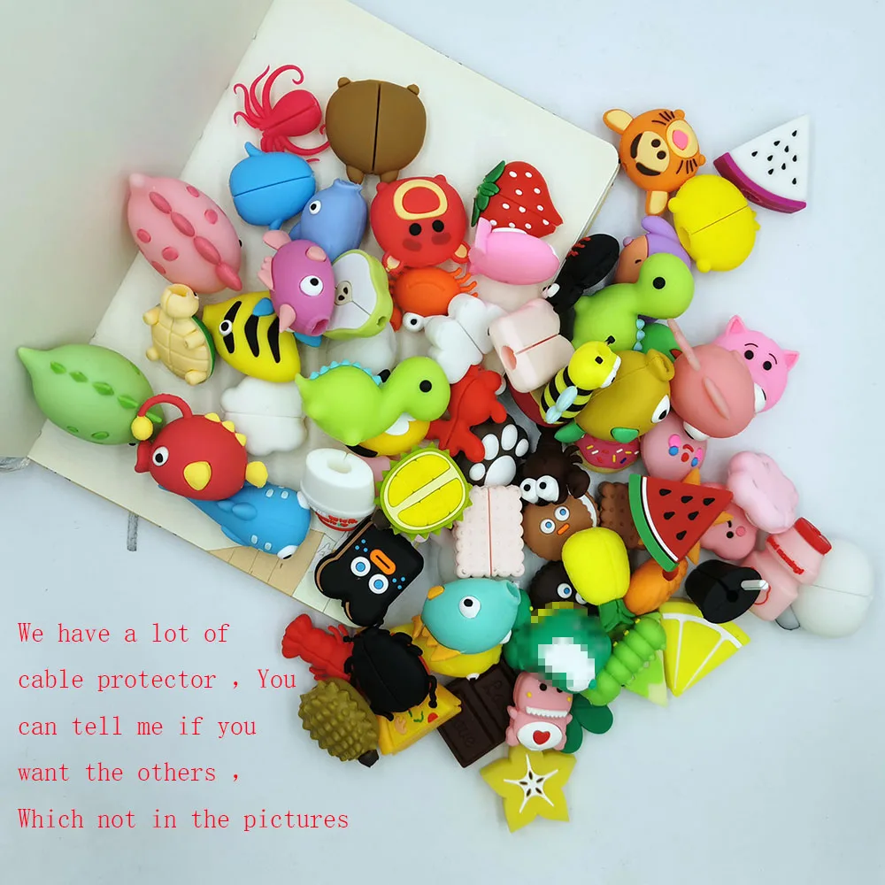 New Cute Cartoon Bite Animal Cable Protector for iPhone USB Data Chompers Charger Wire Winder Organizer Doll Model | Электроника