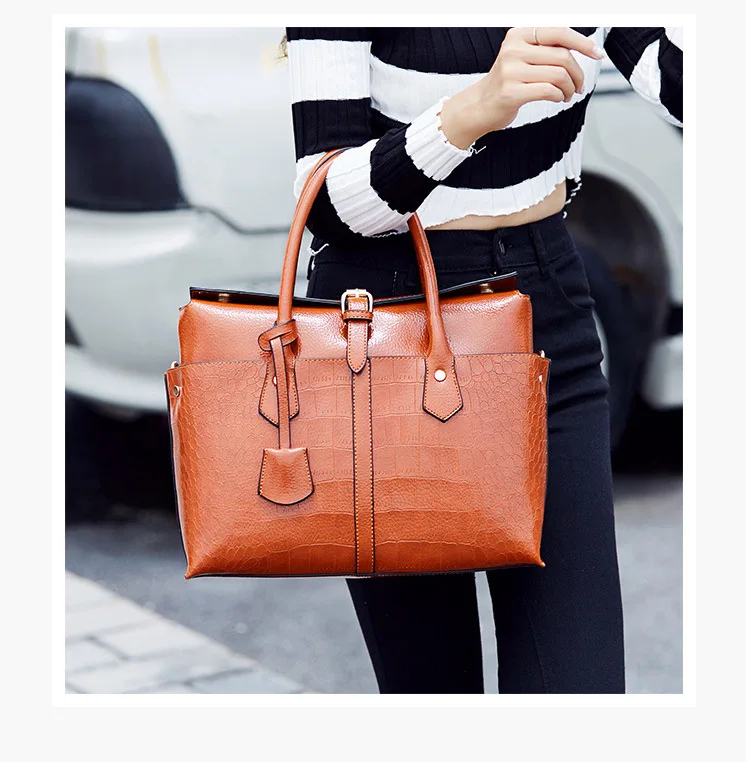 Green Red Fuax Crocodile Handbag Women Luxury Large Leather Handbags Alligator Crossbody Bag for Women Shoulder Office Tote Bag (3)