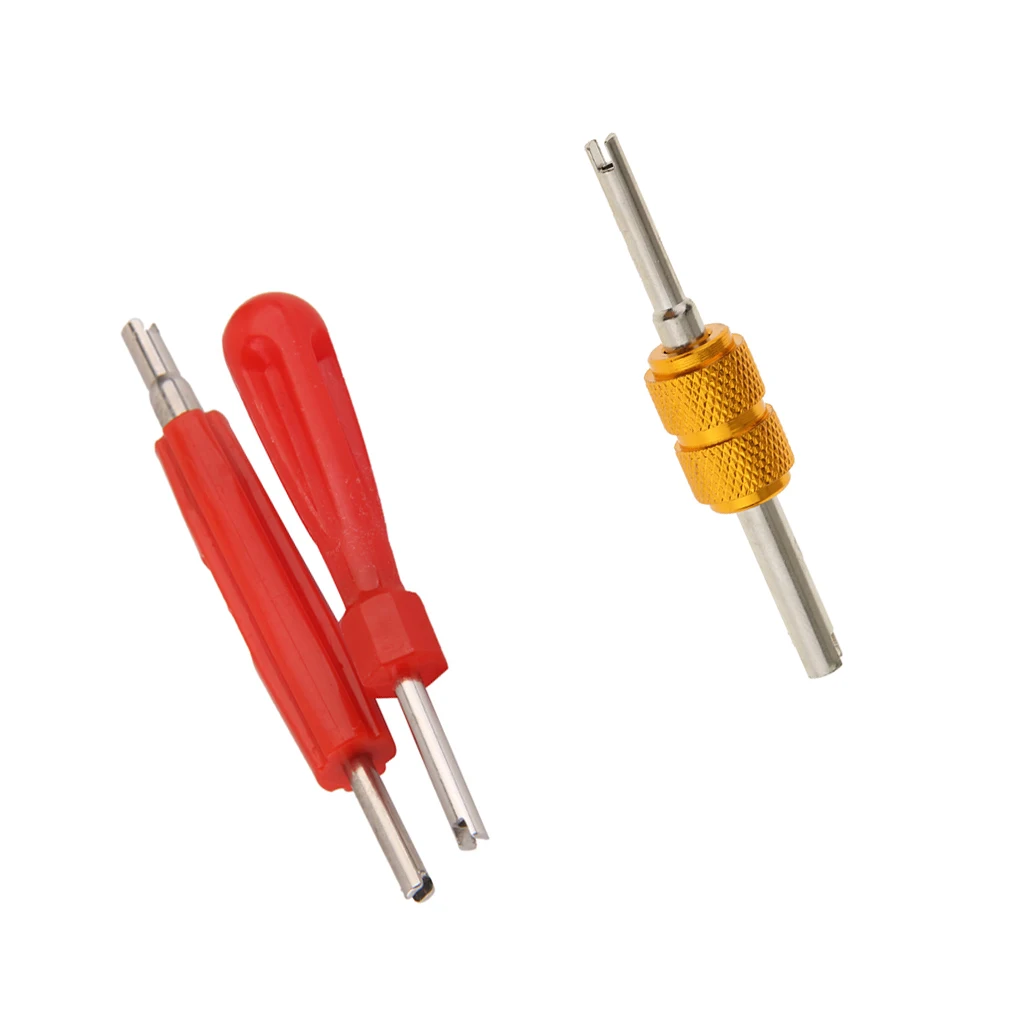 3 X Valve Core Remover Repair Tools Kit Double Head, 2 Sizes With Handle