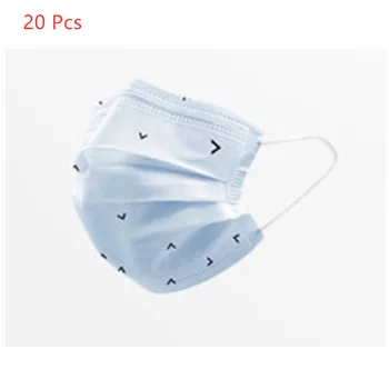 

20 Pcs 3 layers Mouth Mask Disposable Mask Orchid Color Face Mask Anti-Pollution Fabric Cycling Protective Mask