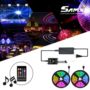 

Music Control 12V RGB 5050 5M/150LED LED Strip Flexible 5M 10M Waterproof Led Light Strip for Livingroom Bedroom Garden