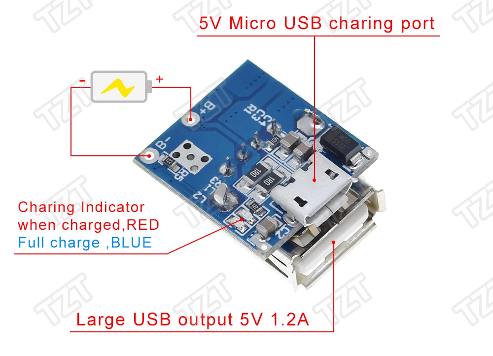 5 В литиевая батарея зарядное устройство повышающая защита плата Повышающий Модуль питания Micro USB Li-Po Li-Ion 18650 Блок питания зарядное устройство DIY