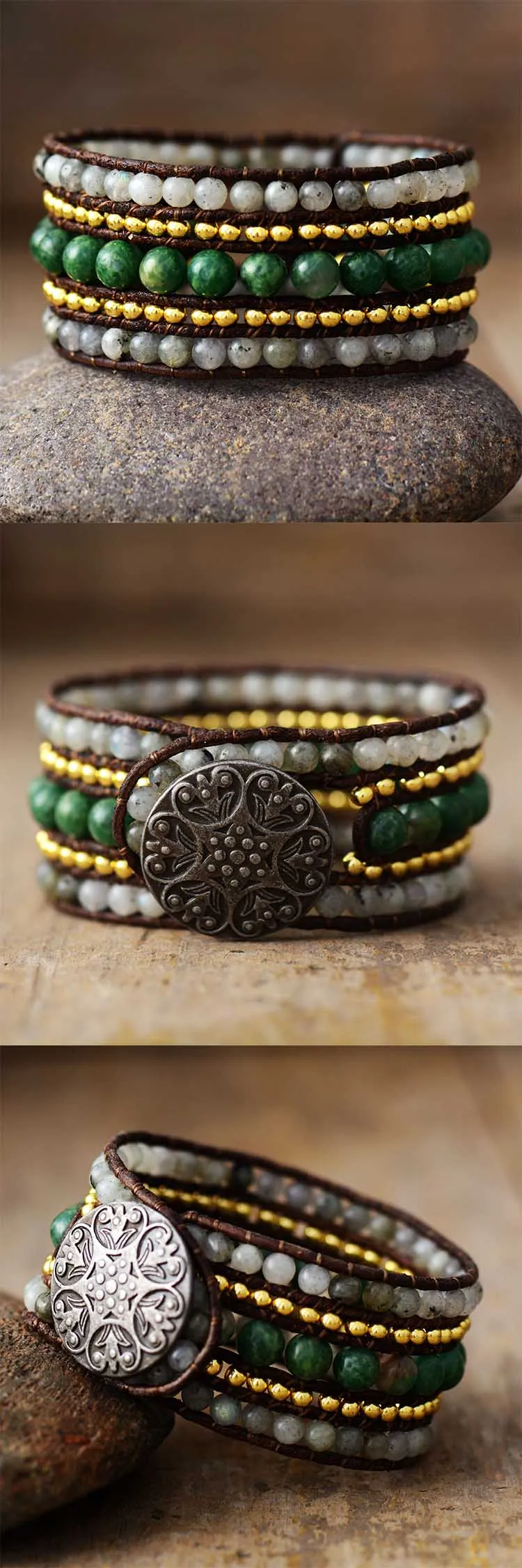 Bohemian Jasper Wrap Bracelet