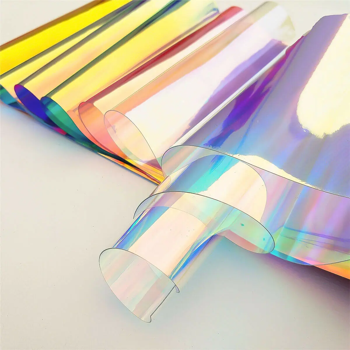 Vinyl fabric 20*30/95cm Transparent PVC Fabric Iridescent Holographic Laser Rainbow Shiny Vinyl DIY Craft
