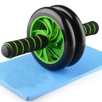 

Double Wheel Abdominal Ab Roller Home Gym Fitness Gear Abs Trainer Muscle Exercise Workout Equipment with Knee Mat