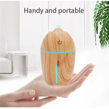 

LED Light Electric Humidifier Essential Aroma Oil Diffuser Ultrasonic Wood Grain Air Humidifier USB Mini Mist Maker