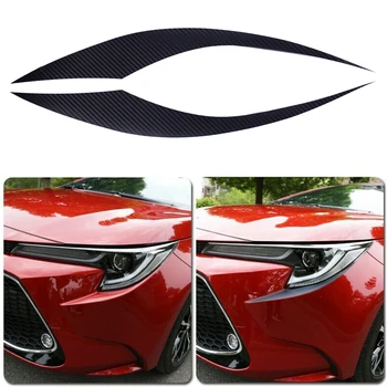 

DWCX 2PCS Carbon Fiber Style Front Head Light Eyebrow Cover Trim Sticker Styling Fit for Toyota Corolla 2020