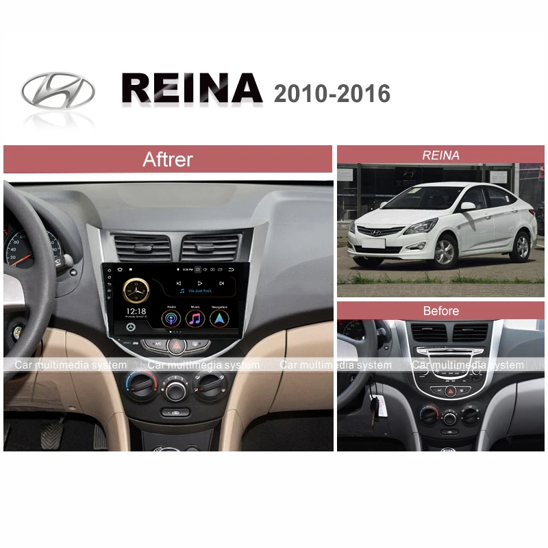 Cheap Android 9.0 Car Radio Multimedia Video Player Navigation GPS For solaris Hyundai 1 2 Accent Reina Verna sedan 2010-2016 carplay 4