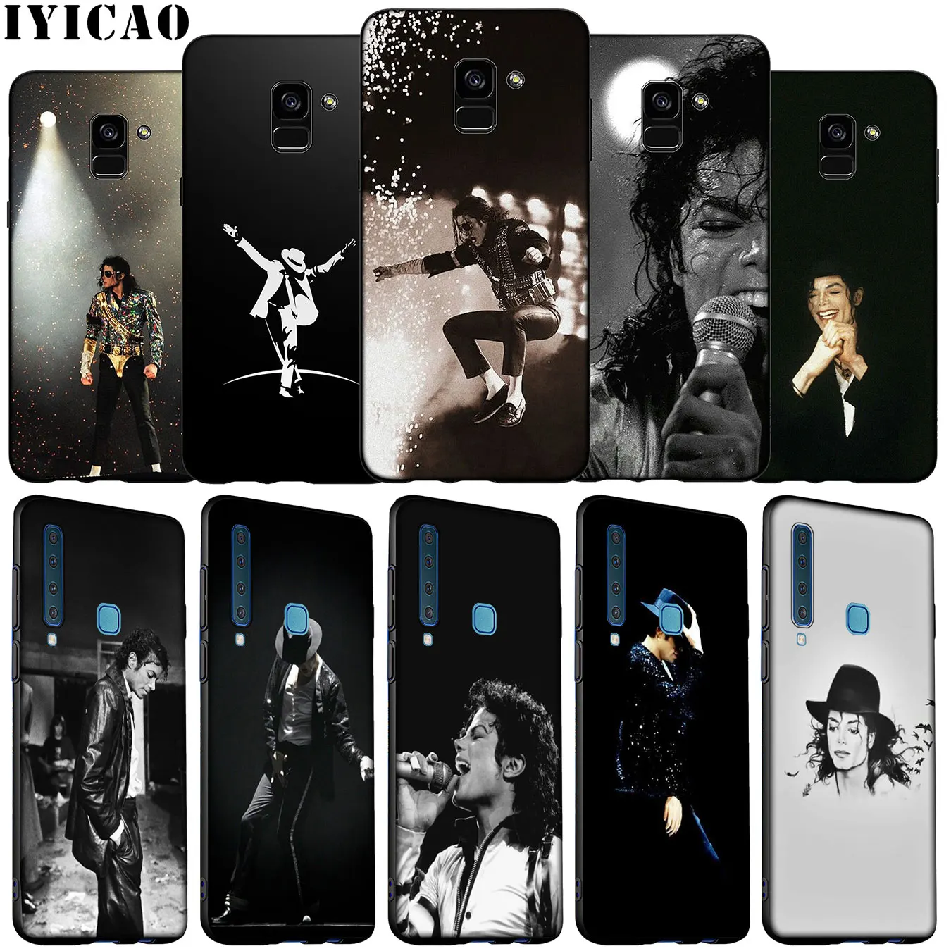 IYICAO Michael Jackson Dancing King Soft Silicone Case for Samsung Galaxy A6 A9 A8 A7 2018 A3 A5 Note 9 8 10 Plus 20 Ultra | Мобильные