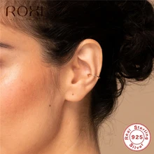ROXI 925 пробы, серебряные серьги-клипсы для ушей, простые серьги для ушей, не пирсинг, серьги для носа, женские серьги, Надеваемые На ушной хрящ, корейские ювелирные изделия