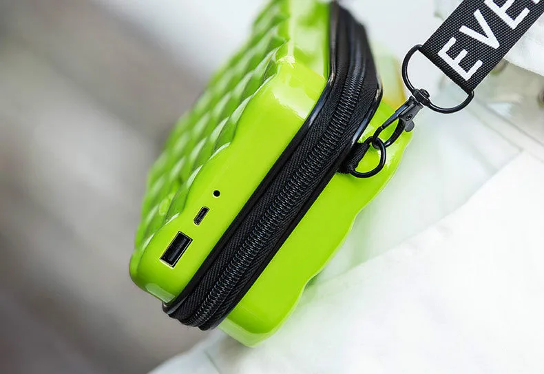 Usb зарядка сумки для женщин чемодан форма сумки известный бренд плечо сумка через плечо мини сумка через плечо встроенный аккумулятор