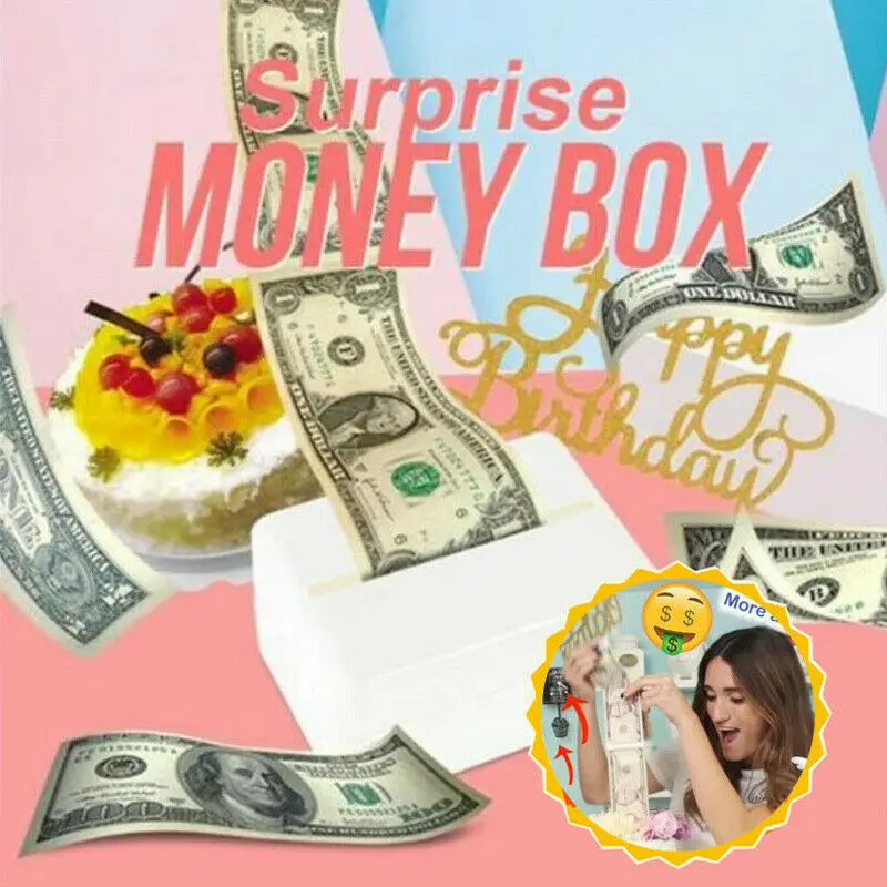 Cake ATM Surprise Birthday Topper Money Box Funny Happy Gift | Дом и сад