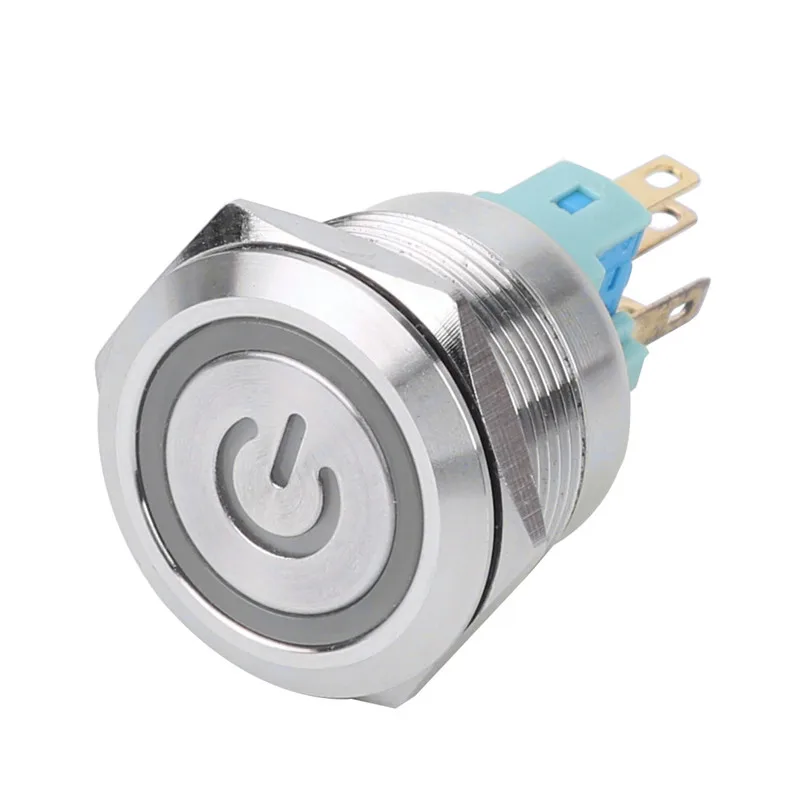22mm Power mark brass Push Button Switch waterproof switch with illumination Latching button 6pin terminal locking 22HXDY.S.K6 22mm Power mark brass Push Button Switch waterproof switch with illumination Latching button 6pin terminal locking 22HXDY.S.K6