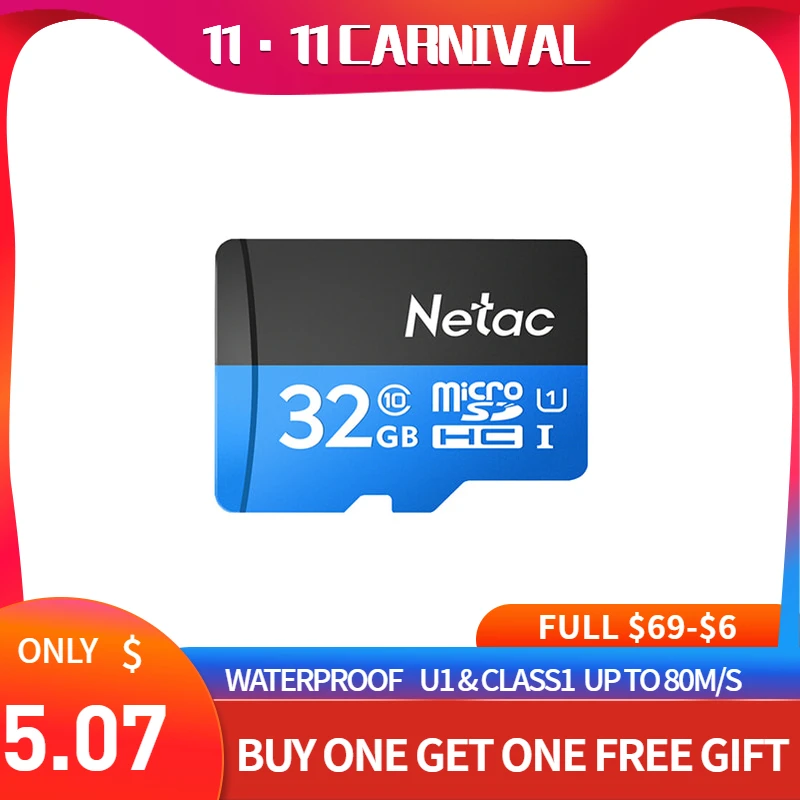 Карта памяти MicroSD Netac P500 16/32/64/128 ГБ класс 10|Карты памяти| |