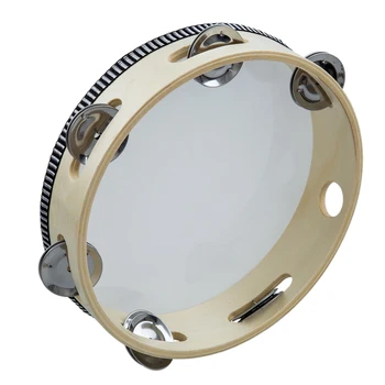 

XFDZ 8" Musical Tambourine Tamborine Drum Round Percussion Gift for KTV Party