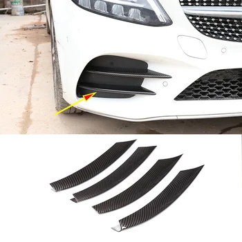 

for Mercedes Benz C Class 2019-2020 Carbon Fiber ABS Front Bumper Grille Fog Light Decorative Cover Trim