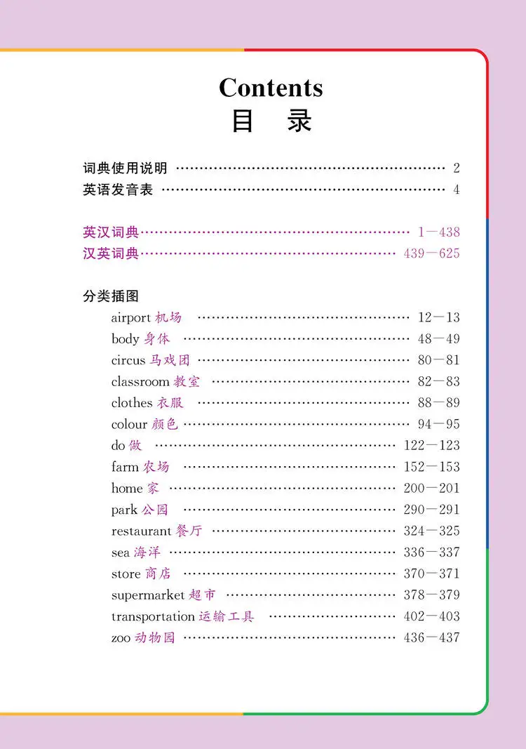 Английский-китайский и китайский-английский словарик для учащихся начальной школы китайского языка с цветными иллюстрациями книга