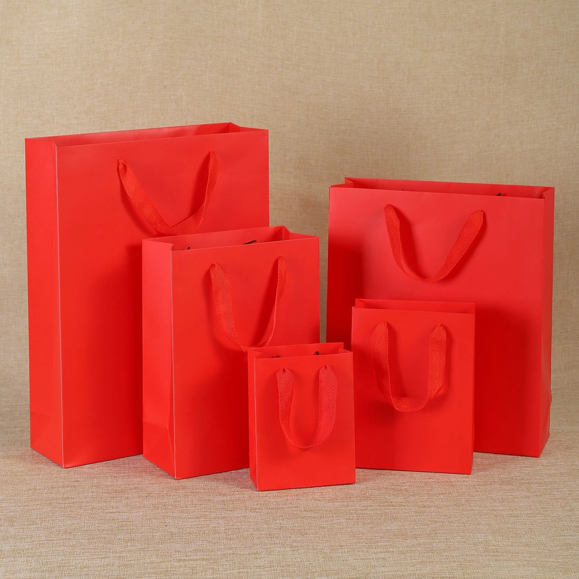 de regalo portátil de papel Kraft largo y Vertical, color rojo, 1 piezas, decoración de fiesta de cumpleaños, dulces, bolsas ecológicas para fiesta en casa|Envoltorios y bolsas de regalo| -