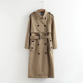 

Women Trench fashion long coat Vintgae double breasted trench coat Ladies Slim trenchcoat windbreaker female Overcoat