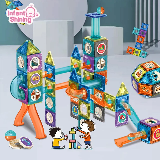 Infant Shining Magnetic Toy 132pcs Designer Magnet Building Blocks Accessories Educational  Magnetic Building Blocks Gift Kids 1