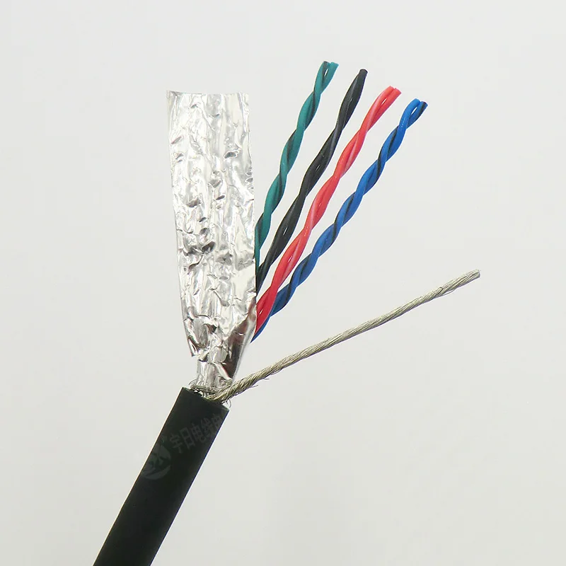 Гибкий Экранированный Кабель витая пара 8 core 0 14 2 0.3mm m2 100m 485 провод управления