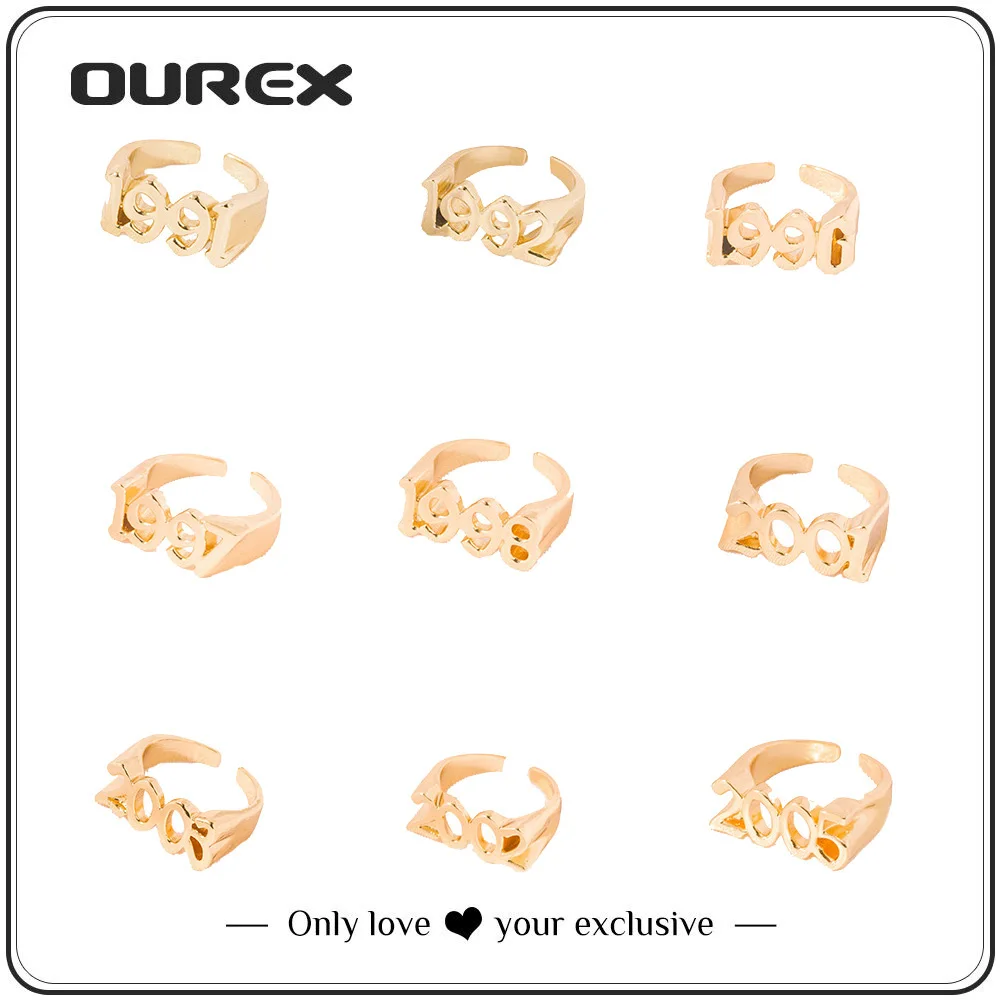 OUREX 1991-2005 год рождения номер кольца для мужчин и женщин в готическом стиле на день