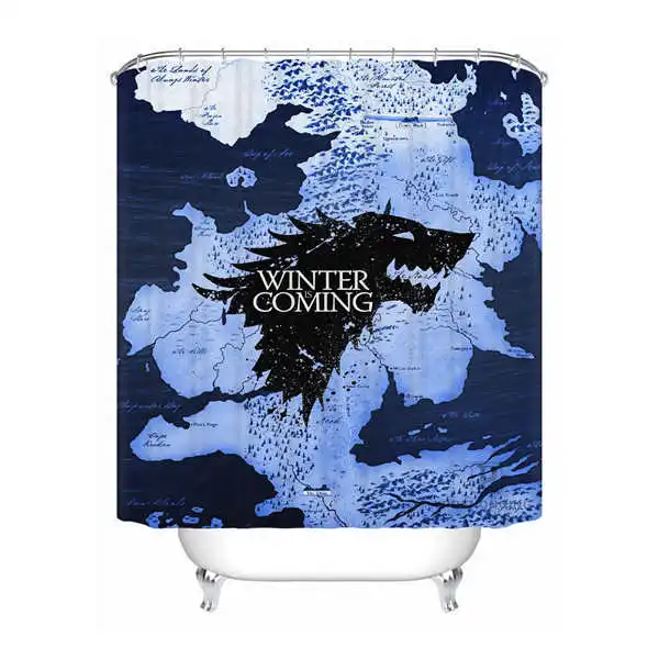 Shower Curtain Пользовательские водонепроницаемые занавески для душа Игра престолов Печатных Декор ванной комнаты различных размеров#180320-02-242 - Цвет: Shower Curtain