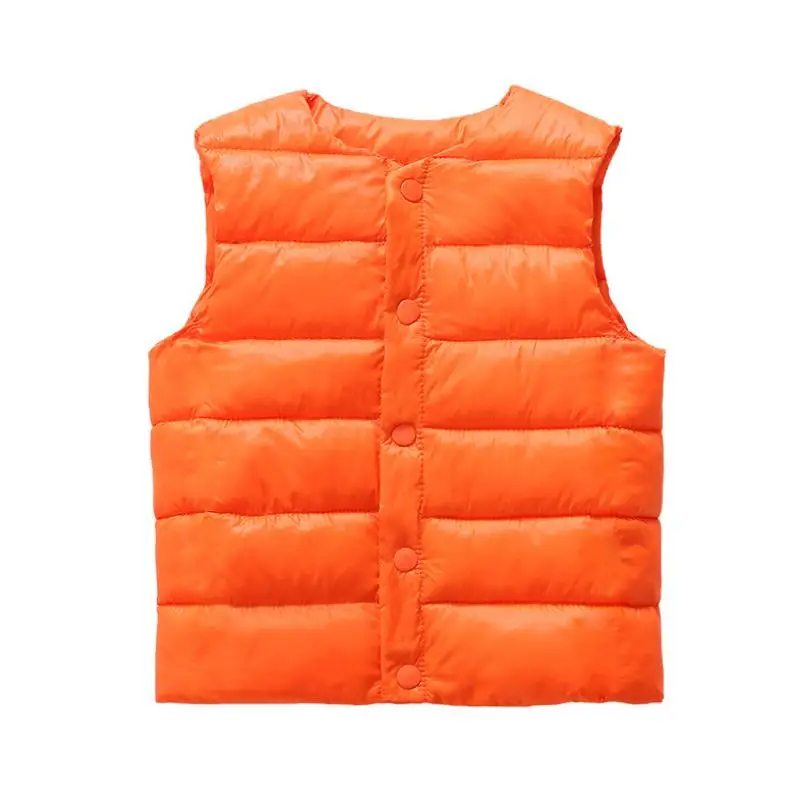 Коллекция года, зимние комплекты одежды для маленьких девочек и мальчиков детское пуховое пальто с хлопковой подкладкой+ жилет+ штаны, теплая верхняя одежда для малышей, Suits1-7Y - Цвет: Оранжевый