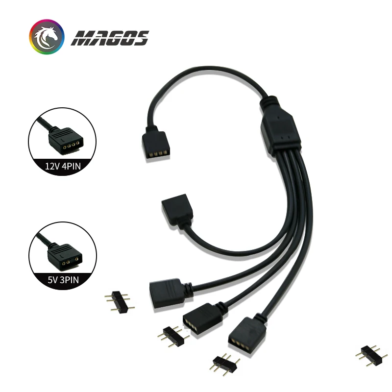 Удлинительный кабель для интерфейса материнской платы 5V3PIN/12V4PIN AURA RGB 1 2/3/4