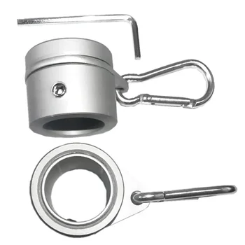 

2pcs Adjustable Anti Wrap Rustproof Flag Pole Ring Silver 360 Degree Rotating With Carabiner Aluminum Alloy Grommet Outdoor 26mm
