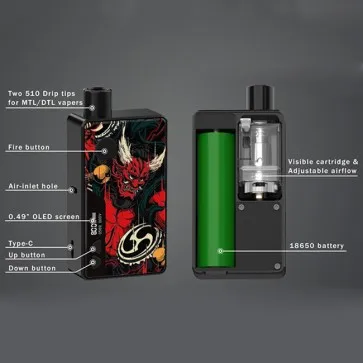 Günstig Heißer Rincoe Manto AIO 80W Pod Mod Kit angetrieben durch einzelne 18650 batterie mit max 80W ausgang Elektronische zigarette vape kit vs hugo