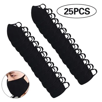 

25pcs Family Use Facemasks Anti-dust Reusable Cotton Cover 25pcs Mouth Protection Cloth Washable Face Covers For Man And Woman