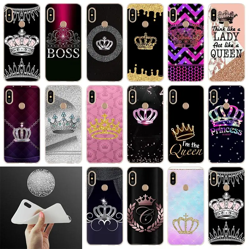Мягкий чехол принцессы королевы boss crown king для Xiaomi Redmi 8a 7a 6pro 6a s2 5a 5plus Note 9 8 7 6 5 4 Pro Coque