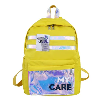 

Nylon Backpack for Teenage Girls School Bag Laser Cartoon Fashion Trend Bagpack Women Back Pack Casual Cool Students Backbag