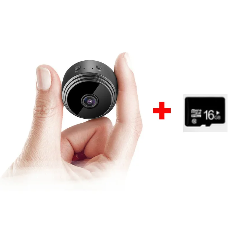 Мини-камера, домашняя камера безопасности WiFi, ночное видение 1080P Беспроводная камера наблюдения, удаленный монитор телефон приложение - Цвет: plus 16g c10 card
