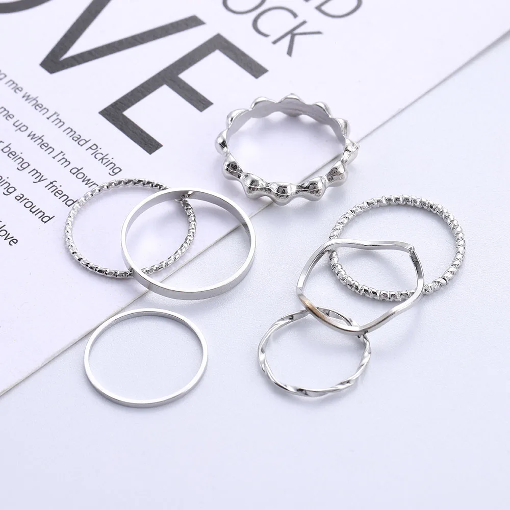 Simplicity Rings Set Original Design Gold Round Hollow Geometric Ring for Women Fashion