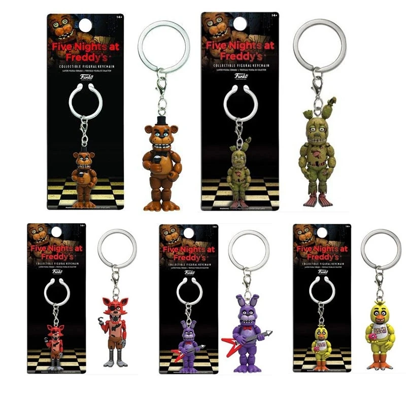 Брелок пять ночей у Фредди экшн фигурки аниме из ПВХ FNAF брелок кольцо игрушка для