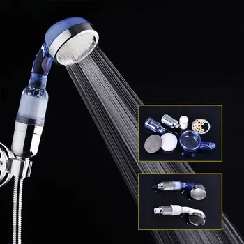 

3 Modes Bath Shower Adjustable Jetting Shower Head High Pressure Saving Water Bathroom Anion Filter Shower Head NEW