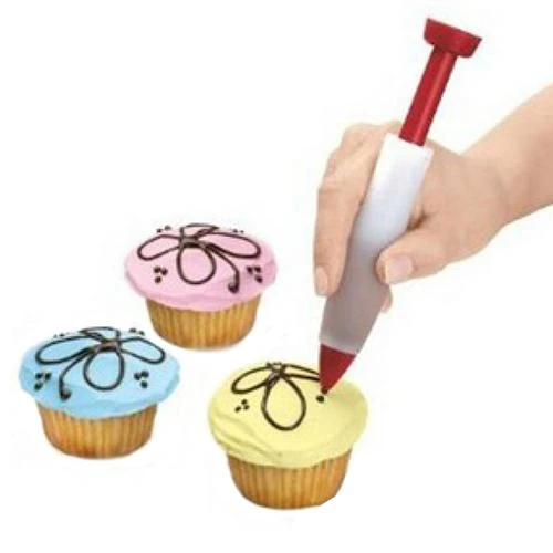 Kitchen Dining Bar Diy Syringe Cake Cupcake Cookie Pastry Cream Chocolate Writing Silicone Pen Baking Accs Cake Decorating
