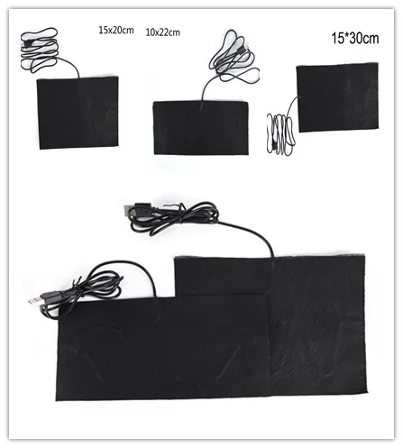 

3 Size USB Heated Jacket Coat Vest Accessories Carbon Fiber Heated Pads Warm Back Neck Fast-Heating 10X22cm 15X20cm 15X30cm