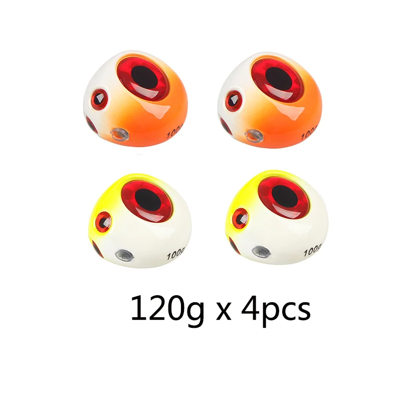 120g x 4 pcs 4 шт. в упаковке; принт 60g-200g Тай Kabura слайдер Мормышка с грузилом привести крючковый лов морская приманка Тай резиновой подошвой красного цвета и морских окуней морские рыболовные приманки лодка - Цвет: 120g x 4 pcs