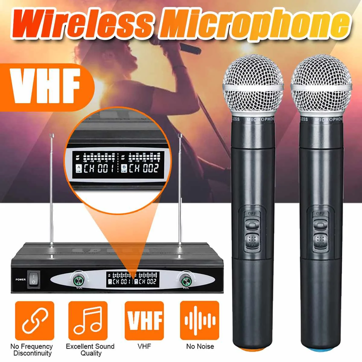 Achetez Microphone Portable M-3 Avec un Microphone Sans Fil FM en Bande u  Récepteur Pour le Karaoké du Haut-parleur de Chine