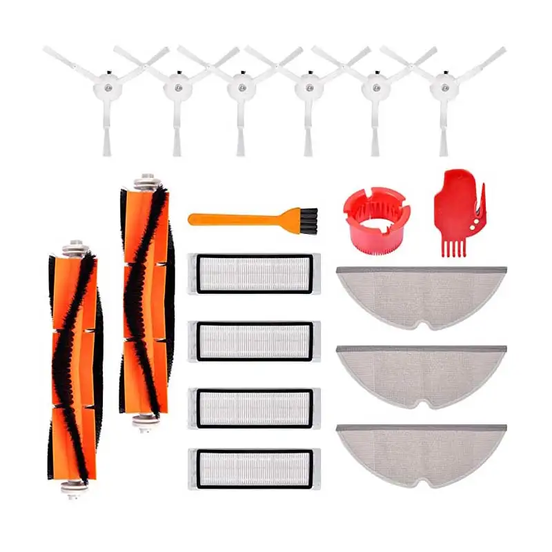 

For Xiaomi mijia Roborock E35 E25 E20 S50 51 S6 Roborock, 4 Hepa Filters, 2 Main Brushes, 6 Side Brushes, 3 Mop Cloth, 2 Tools