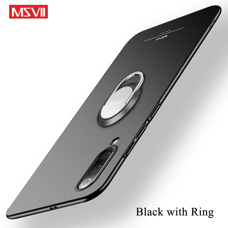 Black With Ring Mi 9 чехол MSVII матовый чехол для Xiaomi mi 9 SE mi 8 Pro Чехол Xio mi CC9 Pro Чехол-держатель с кольцом для Xiaomi mi 9T mi 8 9 Lite чехол s - Цвет: Black With Ring