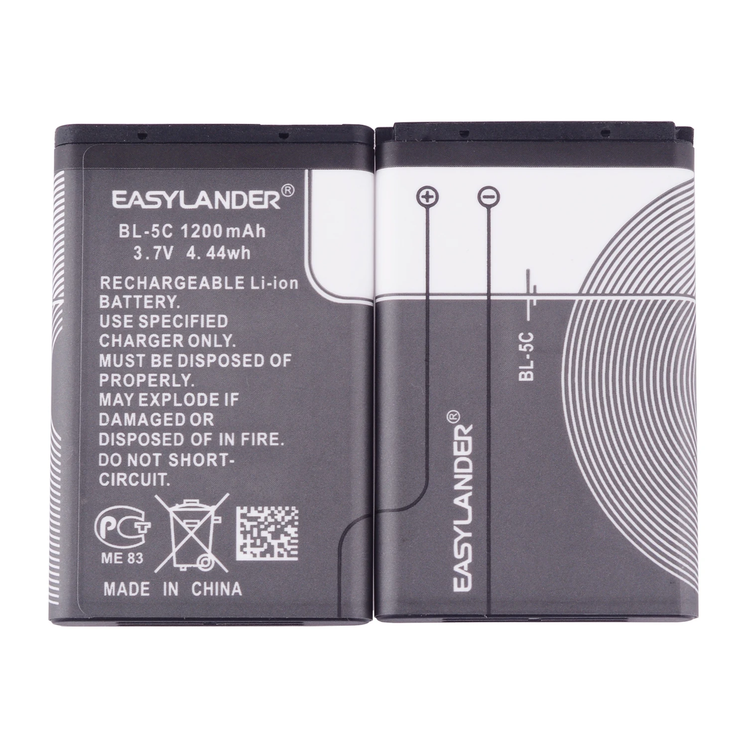 

BL-5C BL5C BL 5C Replacement Li-ion Lithium Battery 1020mAh Batteries for Nokia 1112 1208 1600 2610 2600 n70 n71