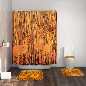 

Bathroom Shower Curtain Colorful Stones Bath Curtain Rock Terrazzo Waterproof Marble Curtain White With Hooks