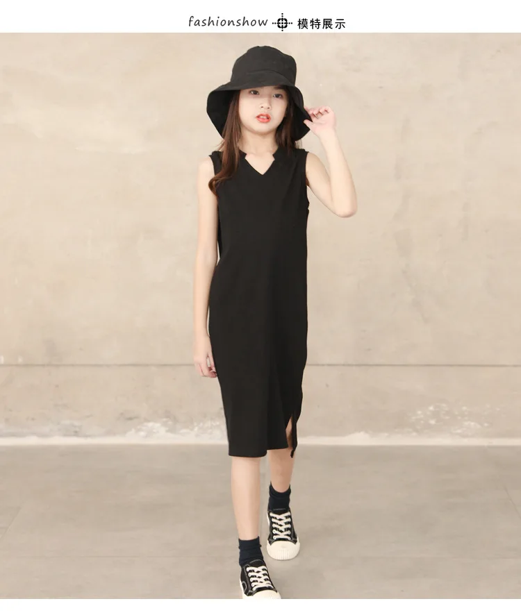 girls black knit dress