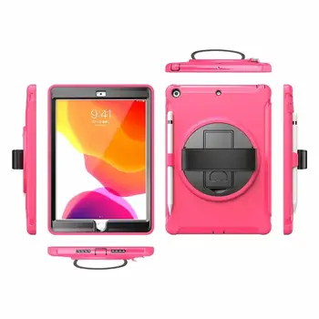 

360 rotation Shockproof Hard Heavy Duty Rugged Tablet Case For IPad 10.2" 2019 7th gen A2200 A2197 Stand Case Cover Coque+pen